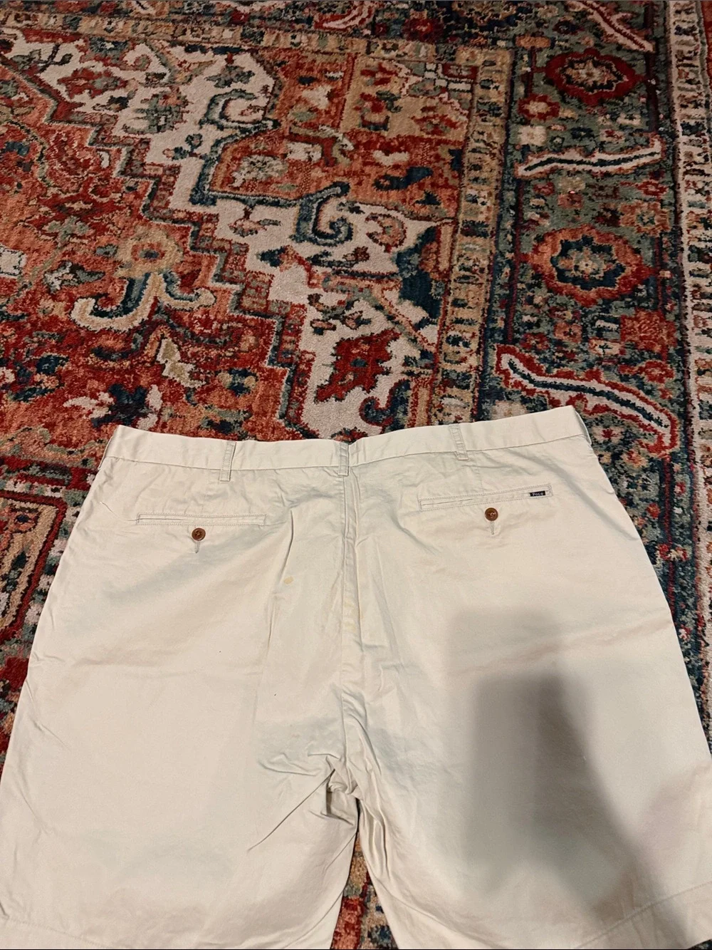 Polo by Ralph Lauren Light Cream Flat-Front Chino Shorts